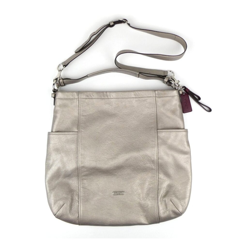 Coach Platinum Leather Hobo Shoulder Bag F31323